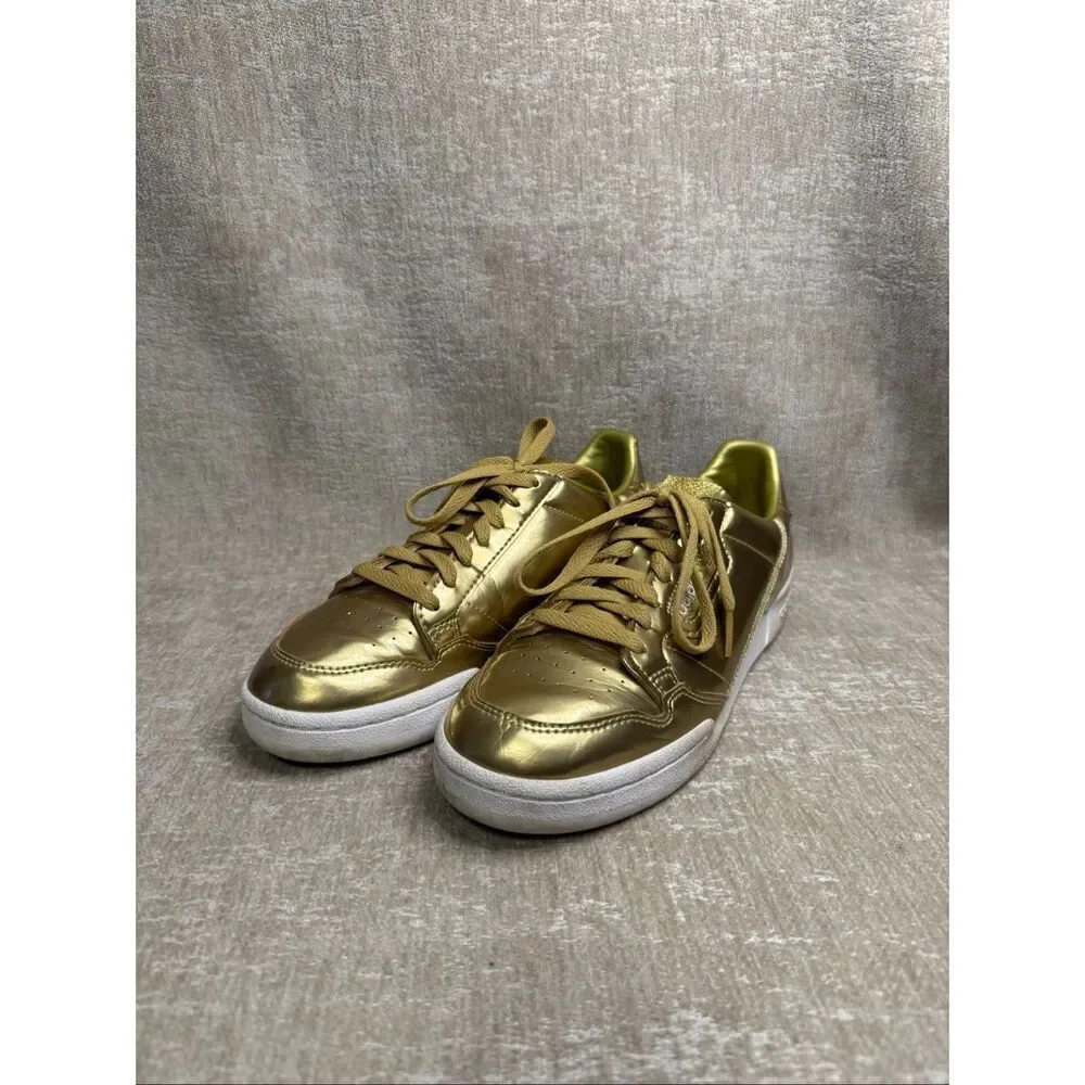 Adidas Women's Damen Continental 80 Lace-up Sneakers Metallic Gold Size 8.5